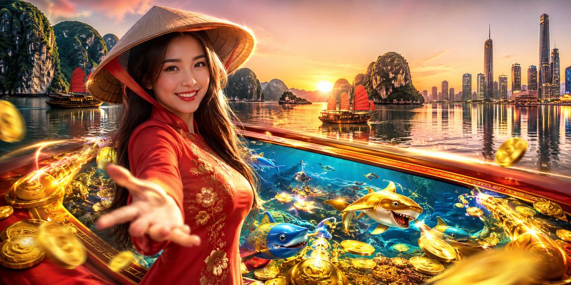 Người dùng trải nghiệm casino trực tuyến bên vịnh Hạ Long với phong cách văn hóa Việt