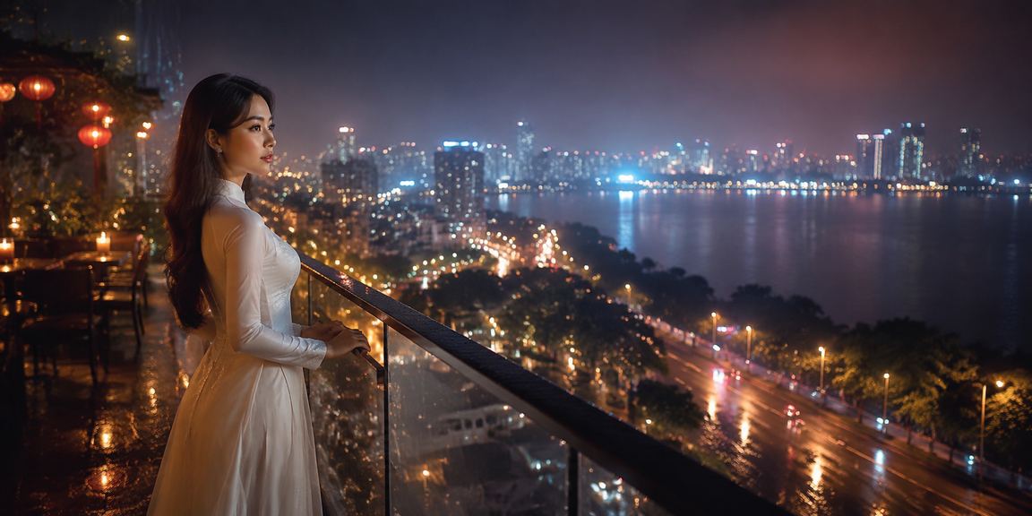 Người dùng Hà Nội trong trang phục áo dài trải nghiệm casino trực tuyến và giải trí số